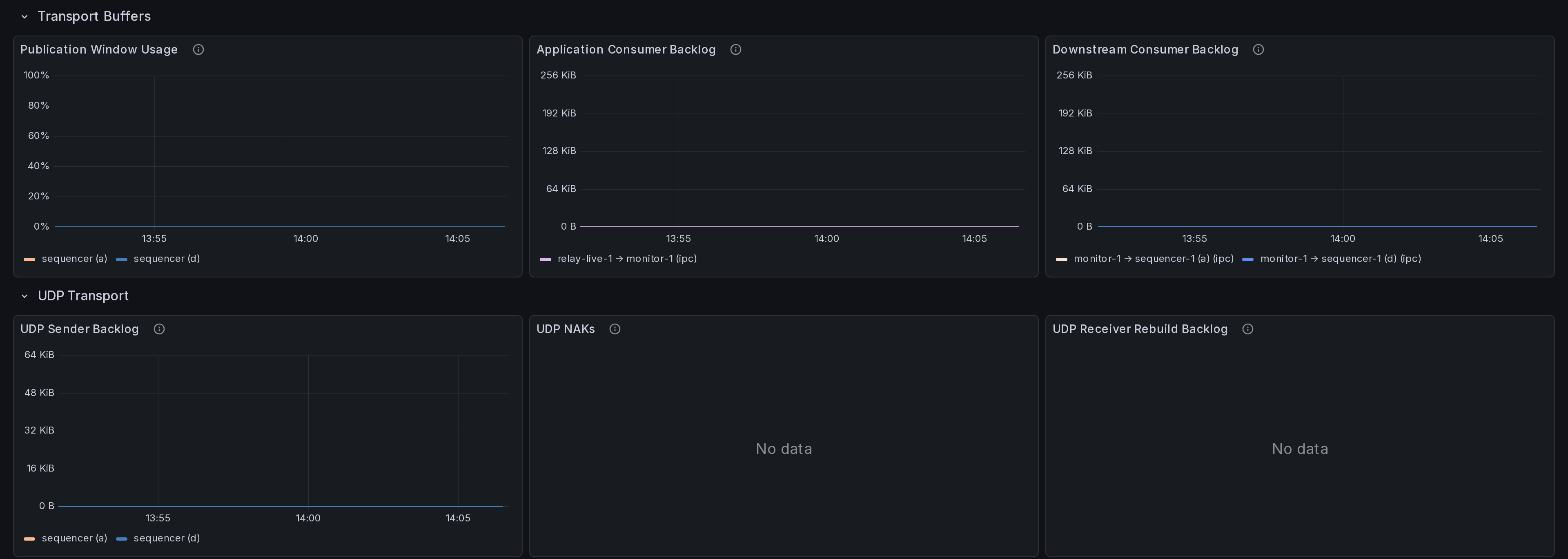 Application transport-buffer and UDP metrics