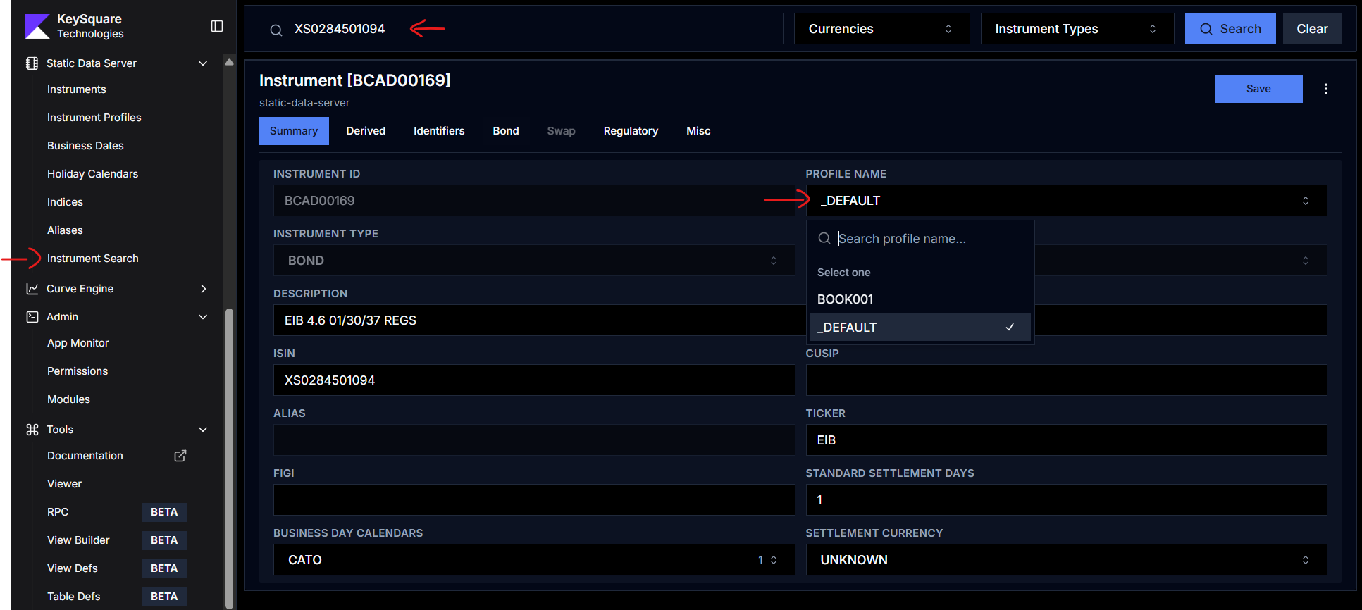 assign instrument profile