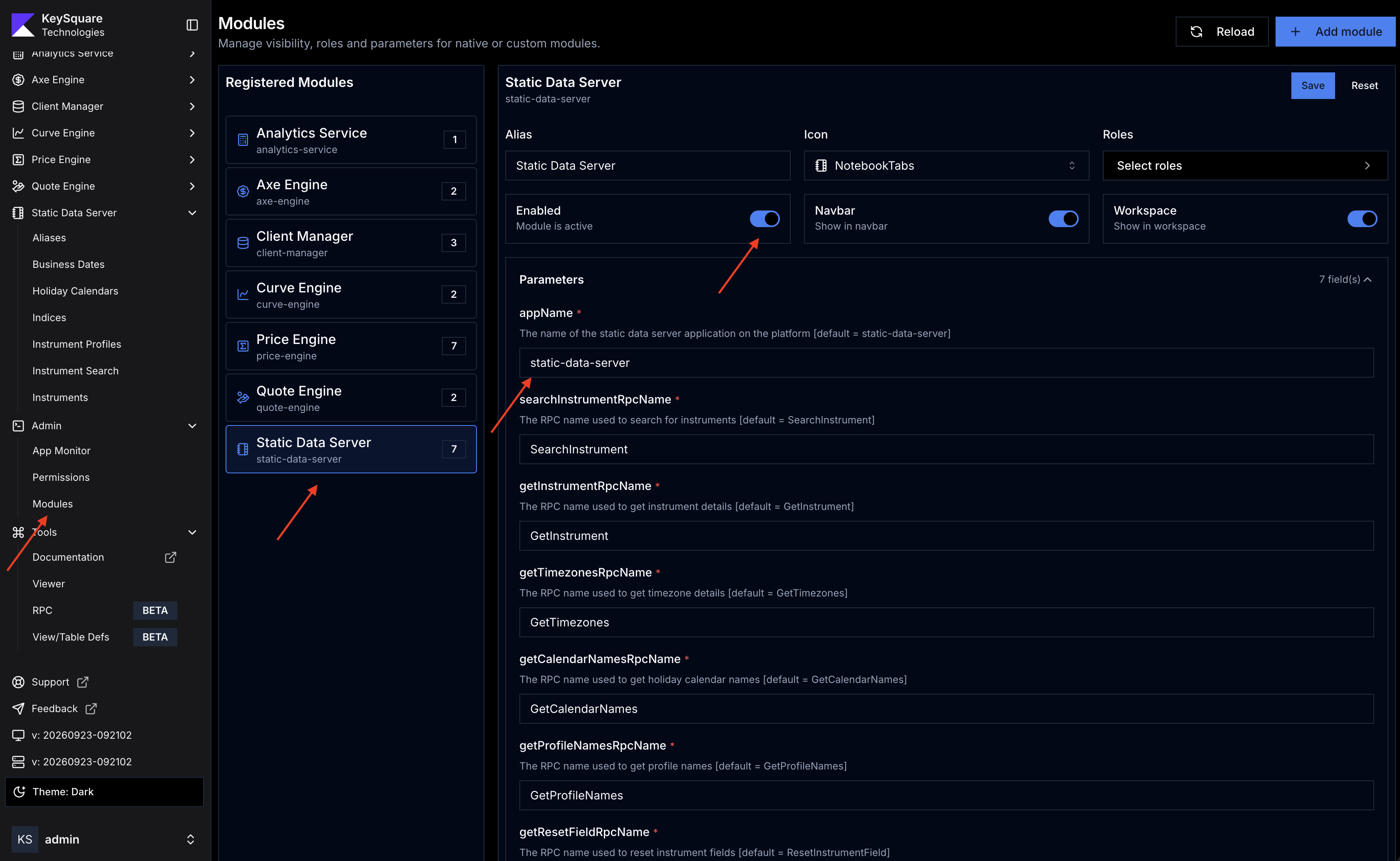 static data server module